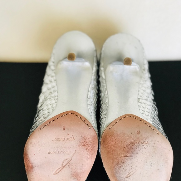 Brian Atwood Silver Croco Beauty Heels - Picture 8 of 11